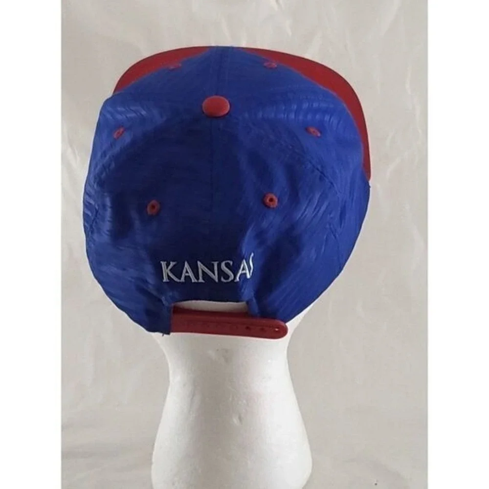 Kansas Jayhawks Hat Adidas Climalite Snapback Blue Red NCAA College Baseball Cap